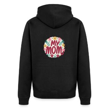 Ma Maman - Amour de l’Art Floral - Veste à capuche bio Premium Unisexe - noir - Dos - Nico (187cm)