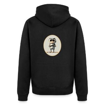 Frosch - Unisex Premium Bio Zip Hoodie - Schwarz - Hinten - Nico (187cm)