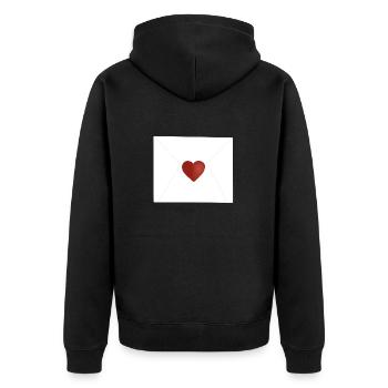 love letter - Unisex Premium Organic Zip Hoodie - black - Back - Nico (187cm)