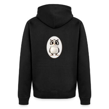 Panda - Unisex Premium Bio Zip Hoodie - Schwarz - Hinten - Nico (187cm)