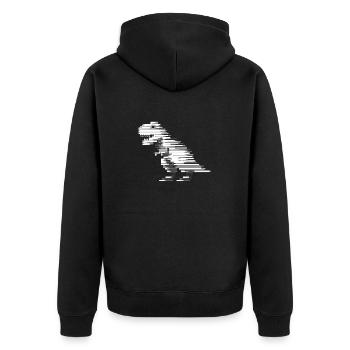 Dinosaurier Dinosaurier Dinosaurier T-Rex - Unisex Premium Bio Zip Hoodie - Schwarz - Hinten - Nico (187cm)