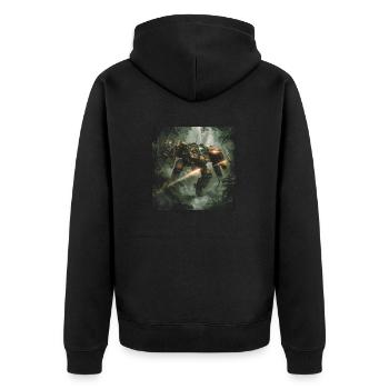 Sci Fi Warrior - Unisex Premium Organic Zip Hoodie - black - Back - Nico (187cm)