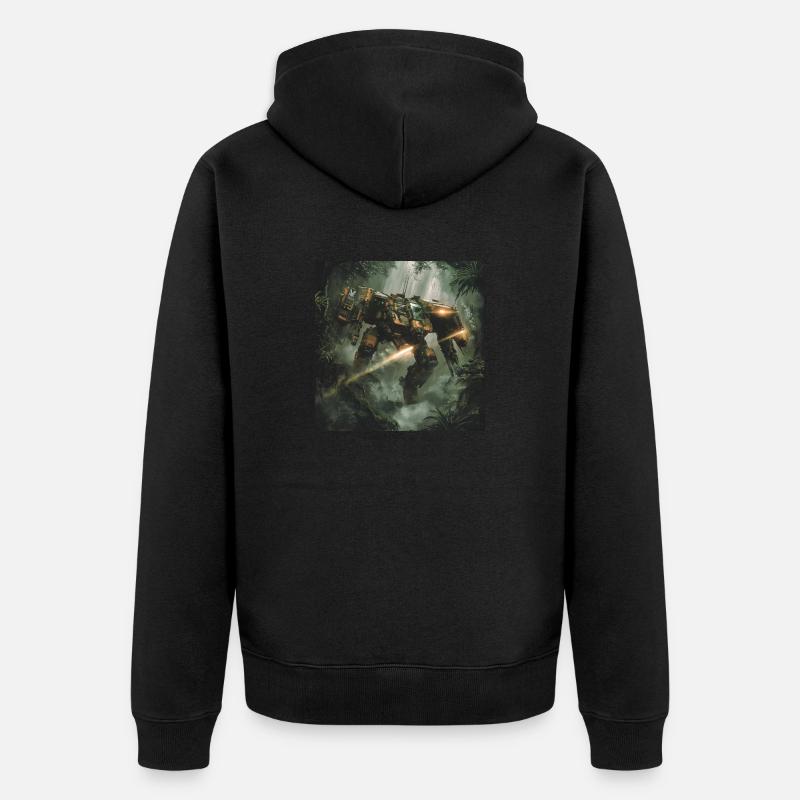 Sci Fi Krieger - Unisex Premium Bio Zip Hoodie - Schwarz