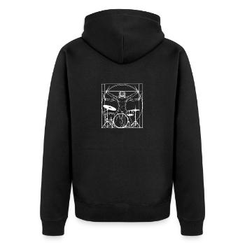 Drummer - Drum drum drum - Unisex Premium Organic Zip Hoodie - black - Back - Nico (187cm)