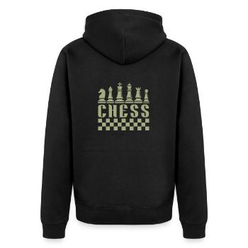 Think Retro Joueur d’échecs Cadeau Échecs Sports - Veste à capuche bio Premium Unisexe - noir - Dos - Nico (187cm)