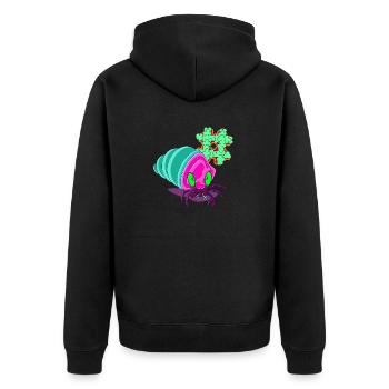 PRIMITIVE DOMAIN - Unisex Premium Organic Zip Hoodie - black - Back - Nico (187cm)
