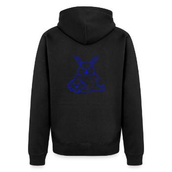 2 Lapins Enfant Papa Maman Doux Deux Gros Petit Gras - Veste à capuche bio Premium Unisexe - noir - Dos - Nico (187cm)