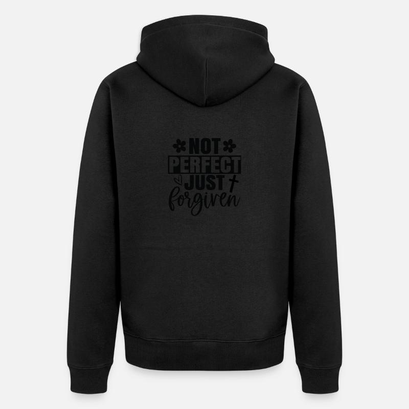 Pas parfait, juste pardonné - Veste à capuche bio Premium Unisexe - noir