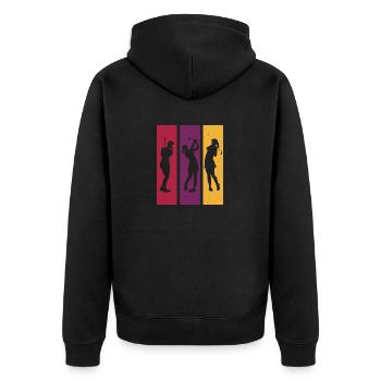 Golf Golfer Frauen Geschenk Golfschläger Retro - Unisex Premium Bio Zip Hoodie - Schwarz - Hinten - Nico (187cm)