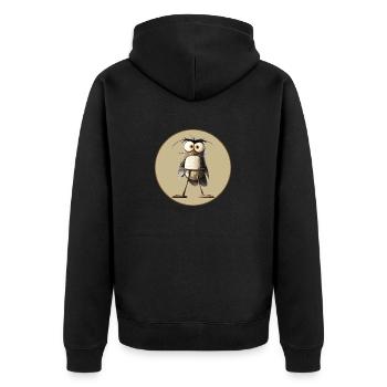 Moskito Uhu - Unisex Premium Bio Zip Hoodie - Schwarz - Hinten - Nico (187cm)
