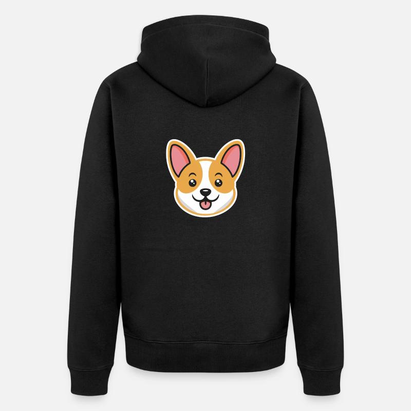 Corgi - Unisex Premium Bio Zip Hoodie - Schwarz