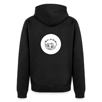 Little Phiri lacht - Unisex Premium Bio Zip Hoodie - Schwarz - Hinten - Nico (187cm)