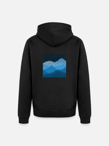 Mountains in the clouds - Unisex Premium Organic Zip Hoodie - black