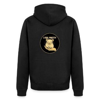 I Feel Pretty Chinchilla - Unisex Premium Bio Zip Hoodie - Schwarz - Hinten - Nico (187cm)