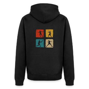 Tennis Mama Tennisspieler Spruch Geschenk Sport - Unisex Premium Bio Zip Hoodie - Schwarz - Hinten - Nico (187cm)