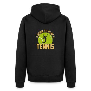 Tennis Lover Tennis Player Tennis Ball Sport - Unisex Premium Bio Zip Hoodie - Schwarz - Hinten - Nico (187cm)