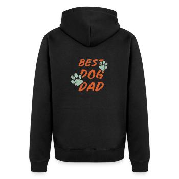 Gift Saying Pets Dog Dog Love Women - Unisex Premium Organic Zip Hoodie - black - Back - Nico (187cm)