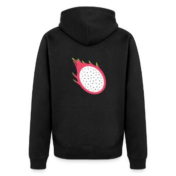 dragonfruit - Unisex Premium Organic Zip Hoodie - black - Back - Nico (187cm)
