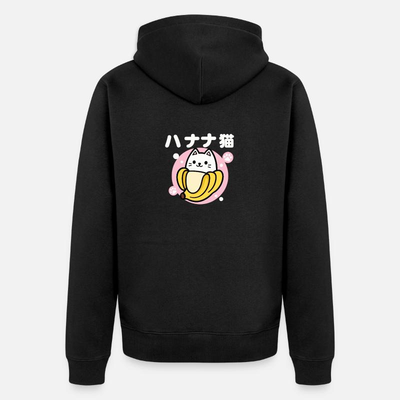 Chat Banane - Veste à capuche bio Premium Unisexe - noir