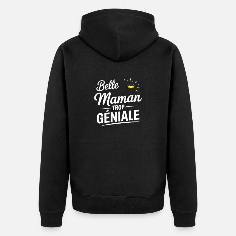 Schöne Mutter zu toll - Unisex Premium Bio Zip Hoodie - Schwarz