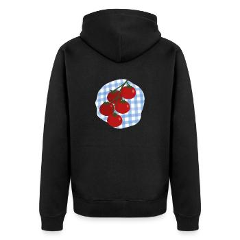 Tomatoes - Unisex Premium Organic Zip Hoodie - black - Back - Nico (187cm)