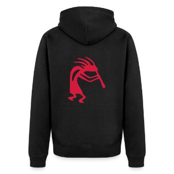 pétroglyphe joueur de flûte - Veste à capuche bio Premium Unisexe - noir - Dos - Nico (187cm)