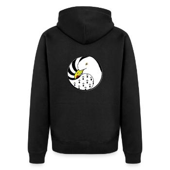 Le goéland Breton - Veste à capuche bio Premium Unisexe - noir - Dos - Nico (187cm)