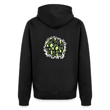 spruch zitat geschenkidee geiler junge geek humor - Unisex Premium Bio Zip Hoodie - Schwarz - Hinten - Nico (187cm)