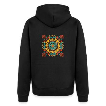 Sacré Vastu Yantra Design - Mandala Art - Veste à capuche bio Premium Unisexe - noir - Dos - Nico (187cm)