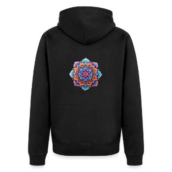 Fleur de mandala - Veste à capuche bio Premium Unisexe - noir - Dos - Nico (187cm)