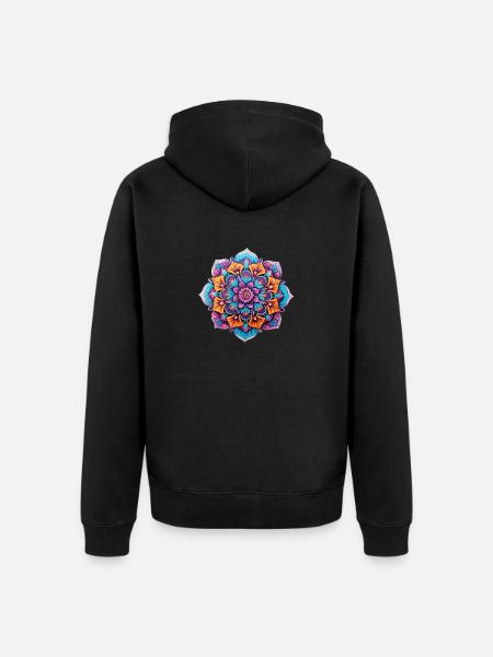 Mandala Blossom - Unisex Premium Organic Zip Hoodie - black