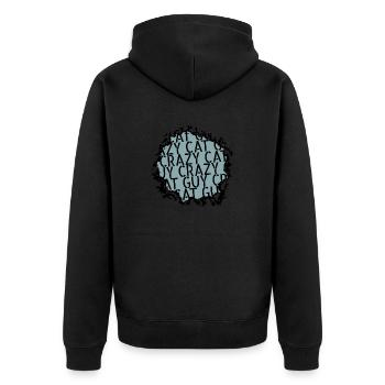 Sweats à capuche et sweat-shirts chat noir geek big cat - Veste à capuche bio Premium Unisexe - noir - Dos - Nico (187cm)