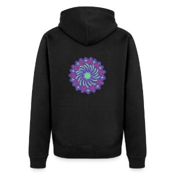 Diwali Indian Festival Laternenfest - Unisex Premium Bio Zip Hoodie - Schwarz - Hinten - Nico (187cm)