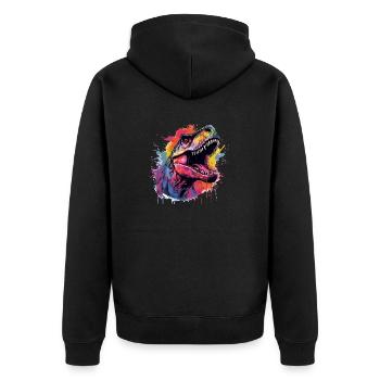 Cool T-Rex Dinosaur Gift Dinosaur Dino - Unisex Premium Organic Zip Hoodie - black - Back - Nico (187cm)