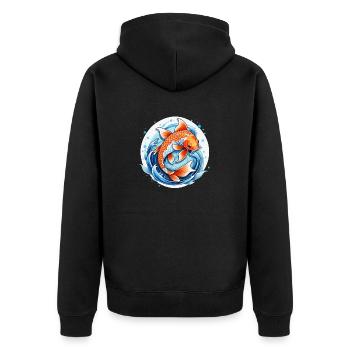 carpe koi - poisson japon - Veste à capuche bio Premium Unisexe - noir - Dos - Nico (187cm)