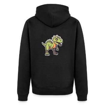 Karikatur-Dinosaurier - Unisex Premium Bio Zip Hoodie - Schwarz - Hinten - Nico (187cm)