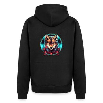 Loup avec ornement de Noël, loups d’amour - Veste à capuche bio Premium Unisexe - noir - Dos - Nico (187cm)