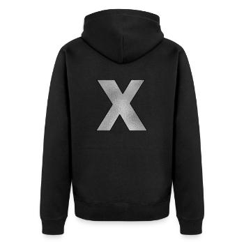 Lettre X Argent - Veste à capuche bio Premium Unisexe - noir - Dos - Nico (187cm)