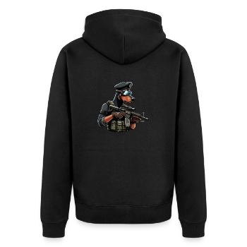 The Doggyguard - Unisex Premium Organic Zip Hoodie - black - Back - Nico (187cm)