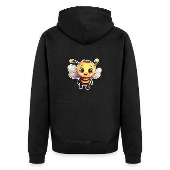 Abeille joyeuse Anime - Veste à capuche bio Premium Unisexe - noir - Dos - Nico (187cm)
