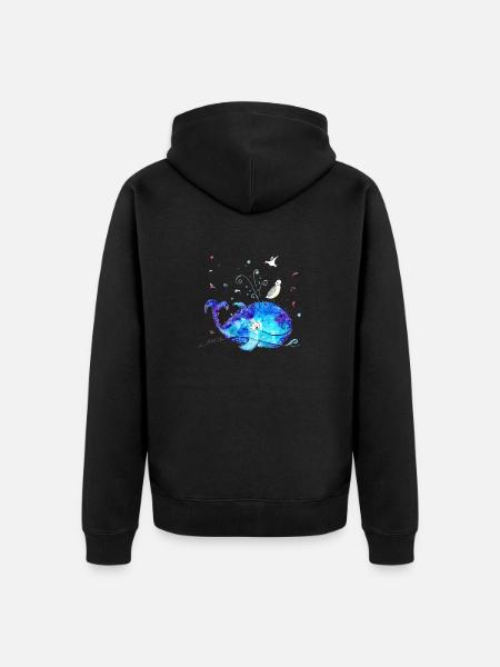 Gute Laune Wal - Unisex Premium Bio Zip Hoodie - Schwarz