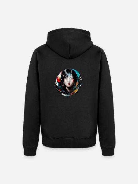 Japanese - Unisex Premium Organic Zip Hoodie - black