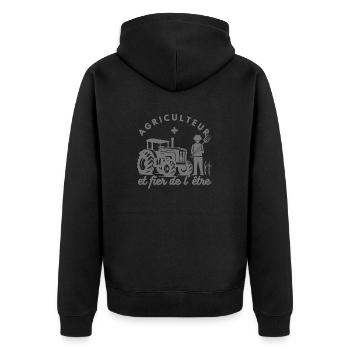 Agriculteur et fier de l'être - Veste à capuche bio Premium Unisexe - noir - Dos - Nico (187cm)