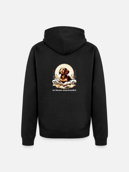 Dachshund Rainbow Bridge - Unisex Premium Organic Zip Hoodie - black