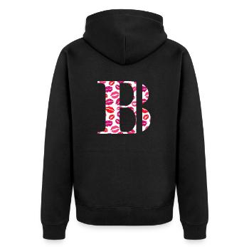 Lettre b bisous - Veste à capuche bio Premium Unisexe - noir - Dos - Nico (187cm)