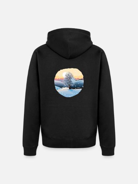Winter Magic: Snow Magic Tree - Unisex Premium Organic Zip Hoodie - black