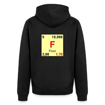 9 Flour - Unisex Premium Organic Zip Hoodie - black - Back - Nico (187cm)