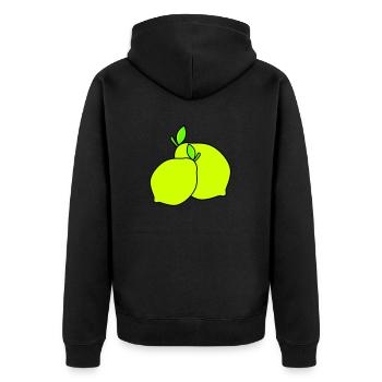 zitronen - Unisex Premium Bio Zip Hoodie - Schwarz - Hinten - Nico (187cm)
