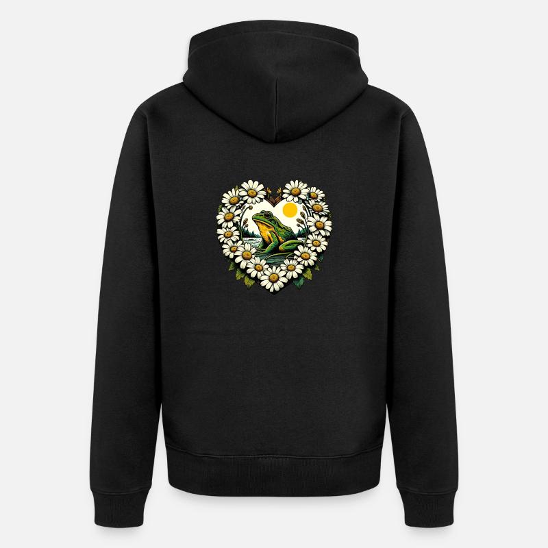 Froschiger See - Unisex Premium Bio Zip Hoodie - Schwarz