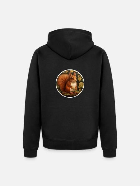 Eichhörnchen süß - Unisex Premium Bio Zip Hoodie - Schwarz